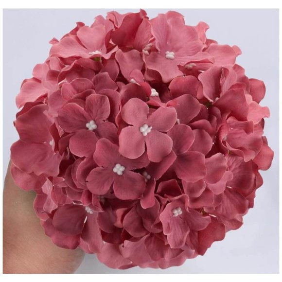 Mauve Silk Hydrangea Heads Artificial Flowers w/ Stems Home Wedding Pink Decor - Picture 5 of 6